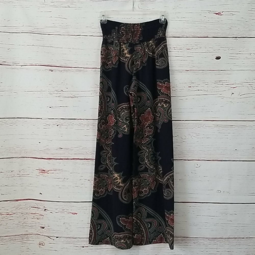 JOY HAN // high waist silky paisley wide leg pants - Picture 9 of 16
